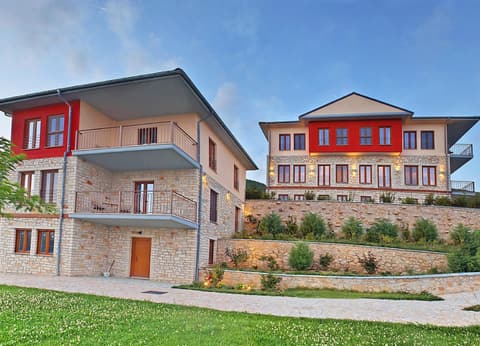 Arktos Boutique Hotel, stone buildings on the mountainside above Ioannina